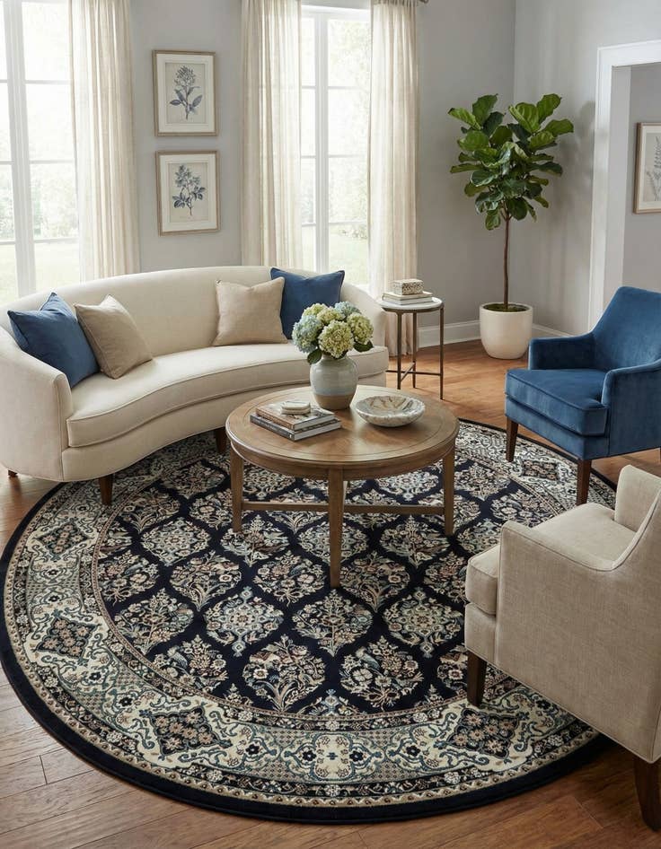 Detail image of 10' x 10' Nain Design Round Rug