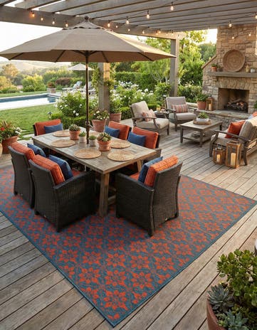 10' x 14' Easy-Clean Trellis Indoor / Outdoor Rug