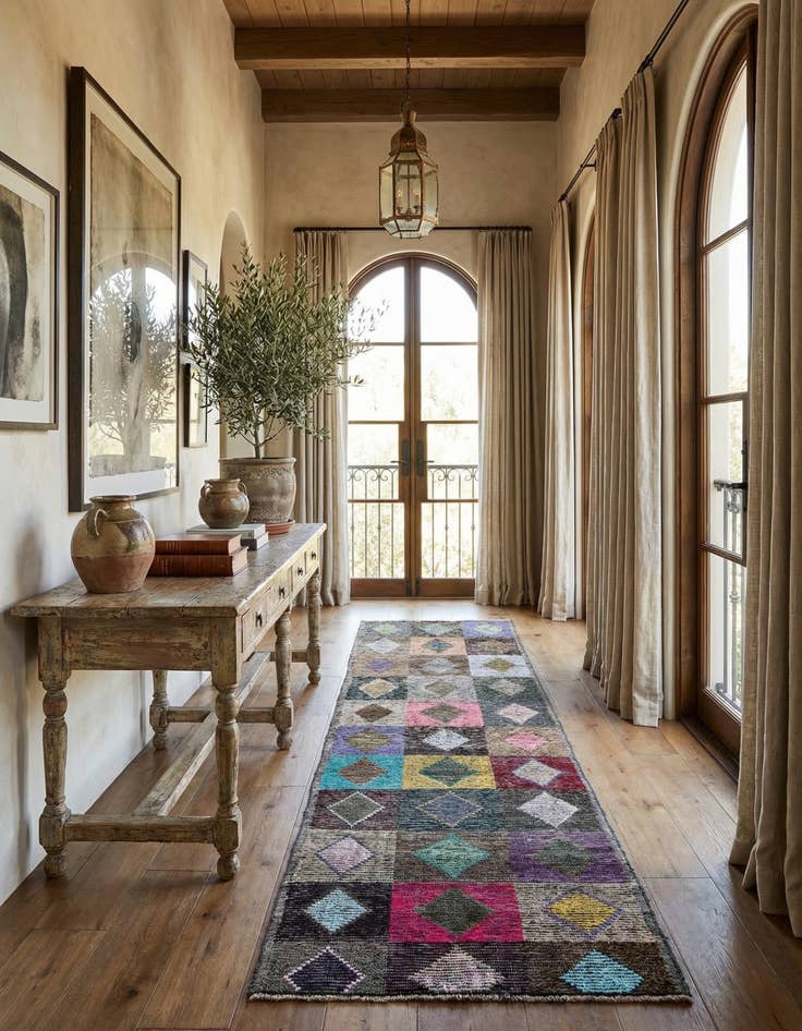 Detail image of 4' 7 x 16'  Hand Knotted Moroccan Wool Runner Rug