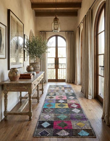 4' 7 x 16' Hand Knotted Moroccan Wool Runner Rug