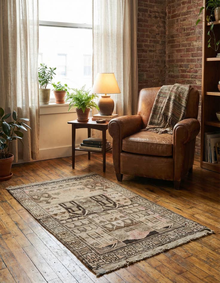 Detail image of  2' 10 x 4' 8  Hand Knotted Balouch Persian Wool Rug