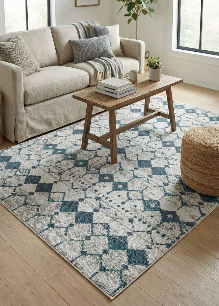 4' x 6' Easy-Clean Trellis Indoor / Outdoor Rug