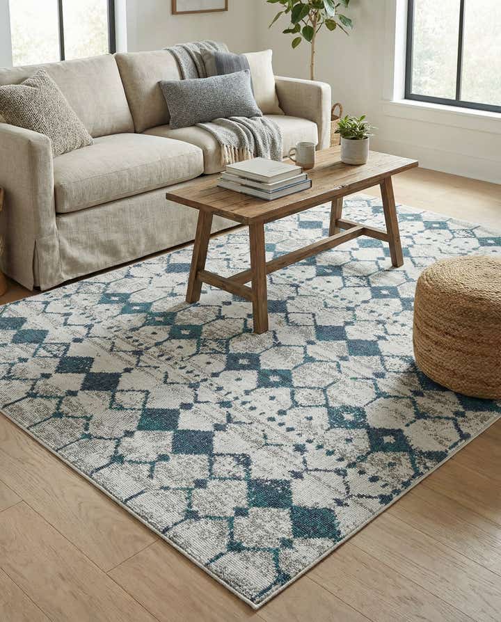4' x 6' Easy-Clean Trellis Indoor / Outdoor Rug