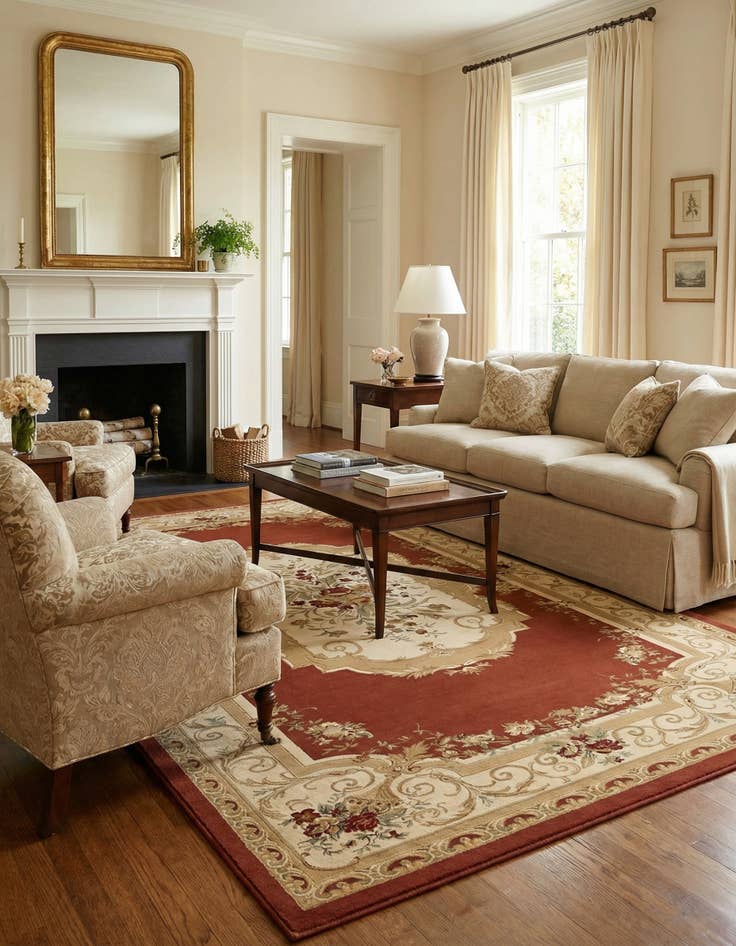 Detail image of 10' 6 x 16' 5 Classic Aubusson Rug