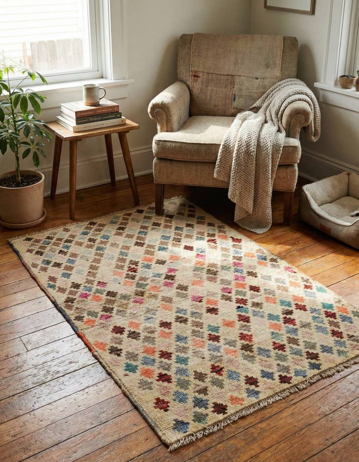 Detail image of  3' x 4' 8  Hand Knotted Balouch Wool Rug