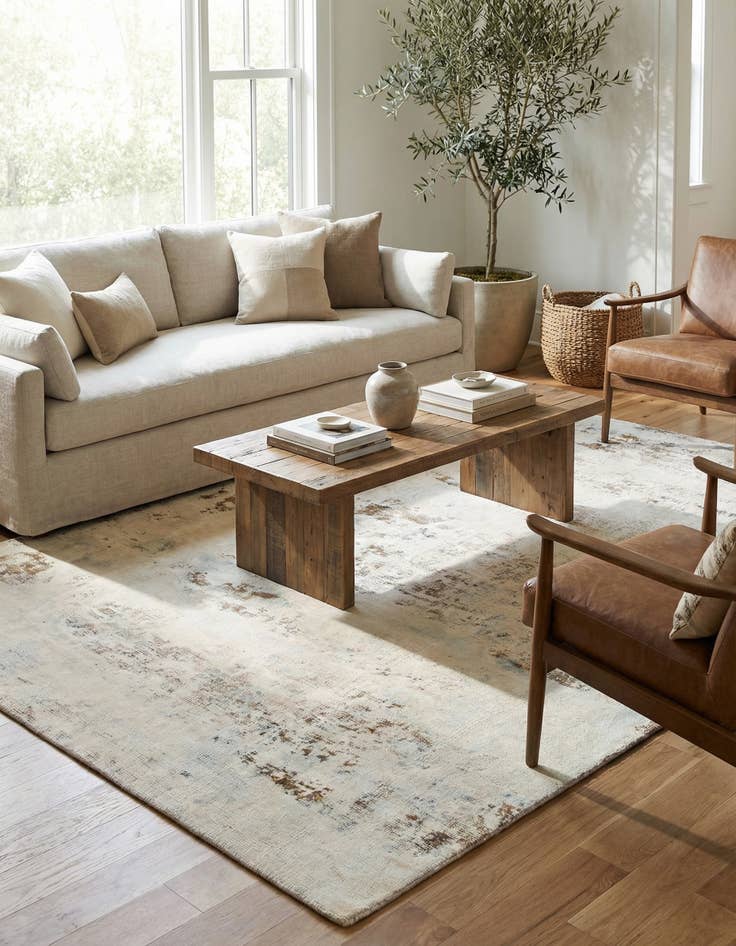 Detail image of  6' 2 x 8' 3  Hand Knotted Ultra Vintage Persian Wool Rug