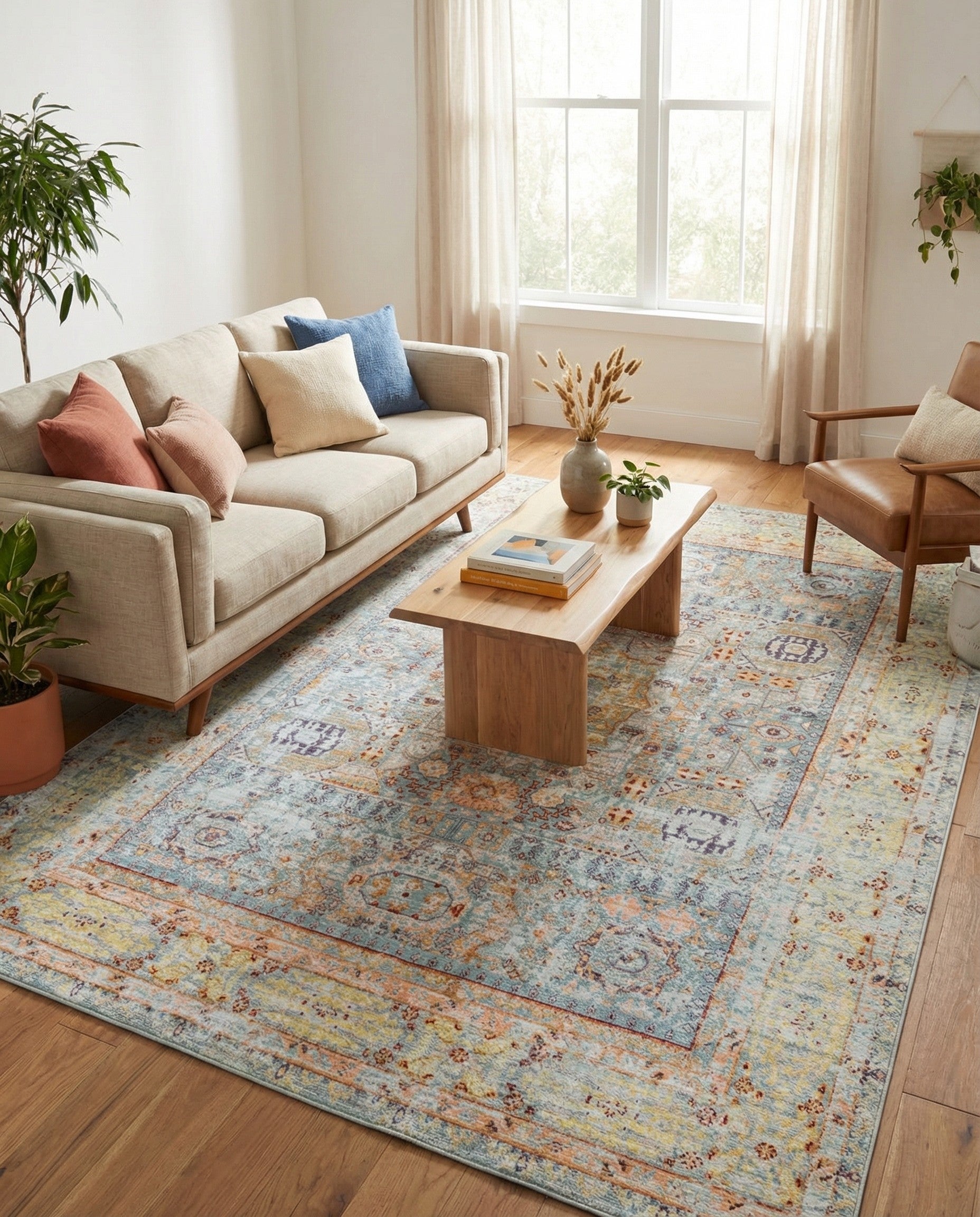 Light Blue 5' x 8' Victoria Rug | Rugs.com