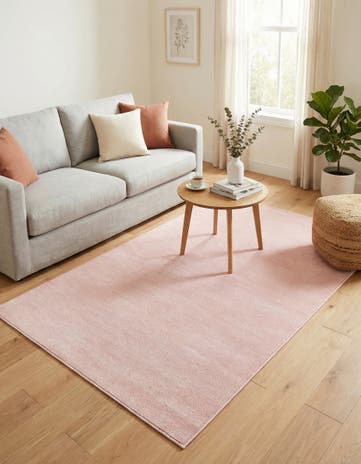 Rose Pink Everyday Solid Rug