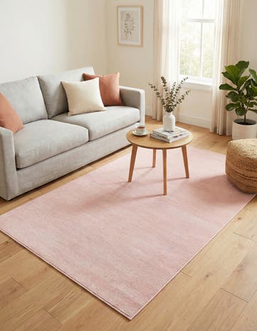 Rose Pink Everyday Solid Rug
