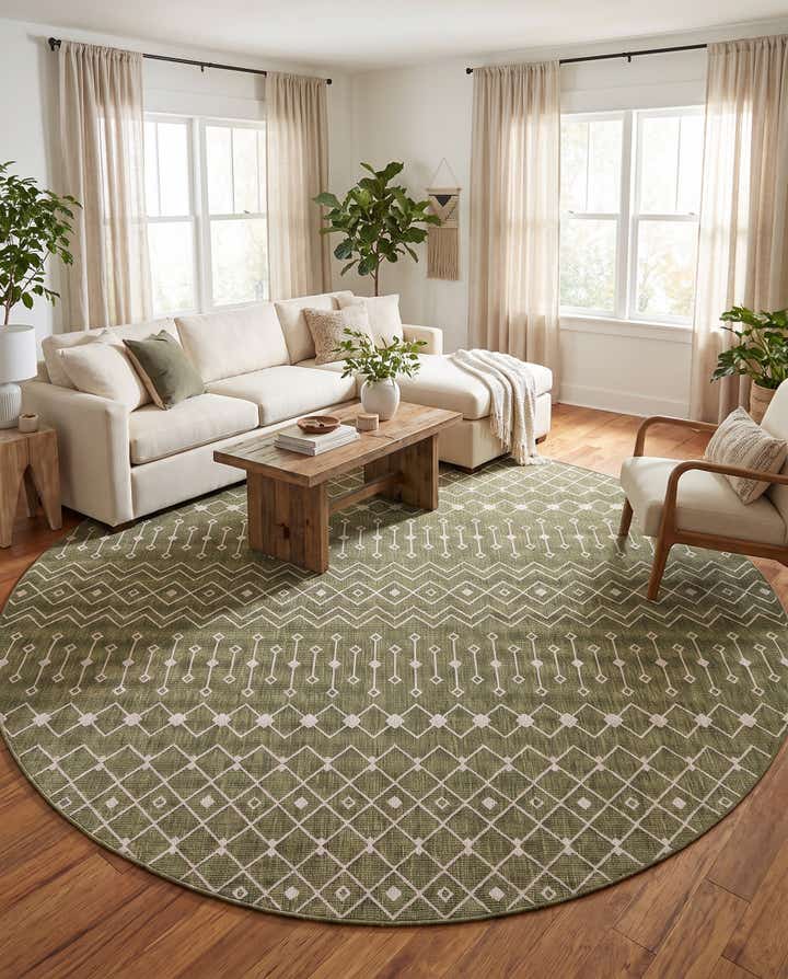 400cm x 400cm Leicht zu reinigen Trellis Innen- / Aussenbereich Rund Teppich