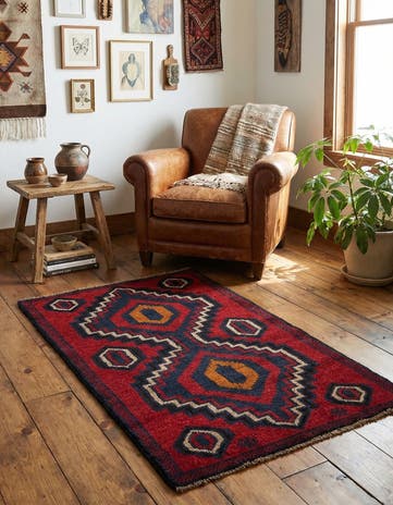 2' 9 x 4' 7 Hand Knotted Balouch Persian Wool Rug