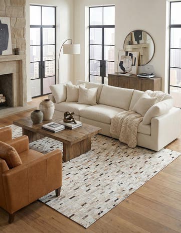 7' 11 x 9' 11 Cowhide Stocks Rug