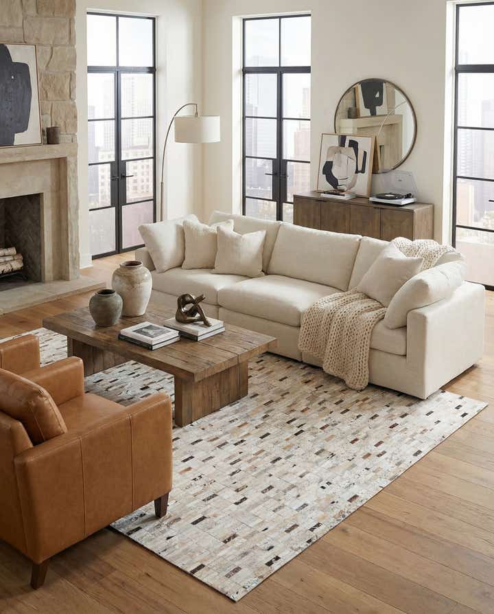 7' 11 x 9' 11 Cowhide Stocks Rug