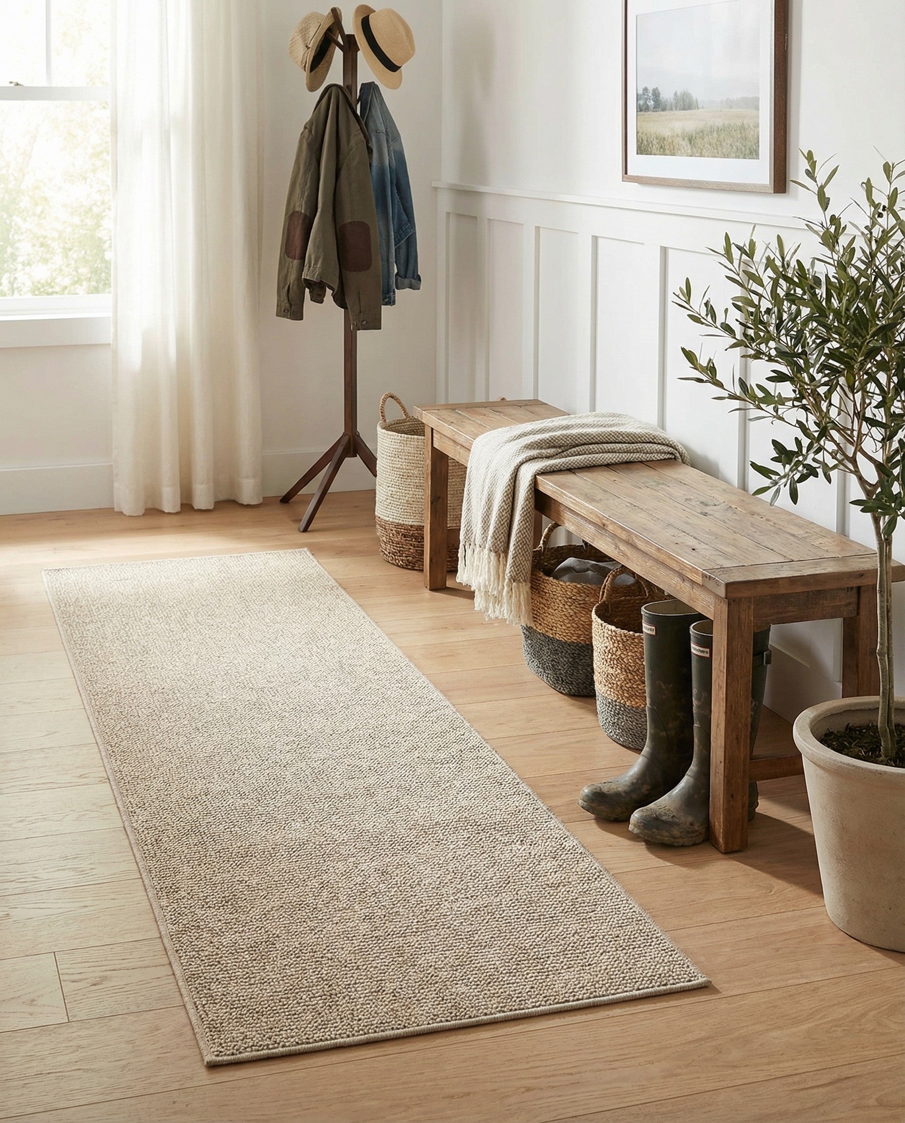 2' x 6' Easy-Clean Solid Indoor / Outdoor Runner Rug
