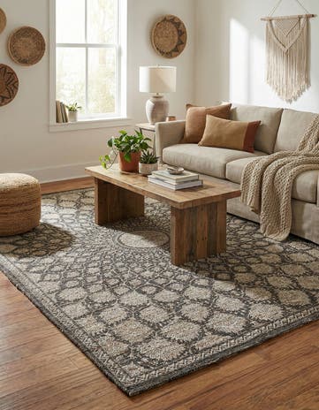 6' 1 x 9' Hand Woven Chenille Jute Rug