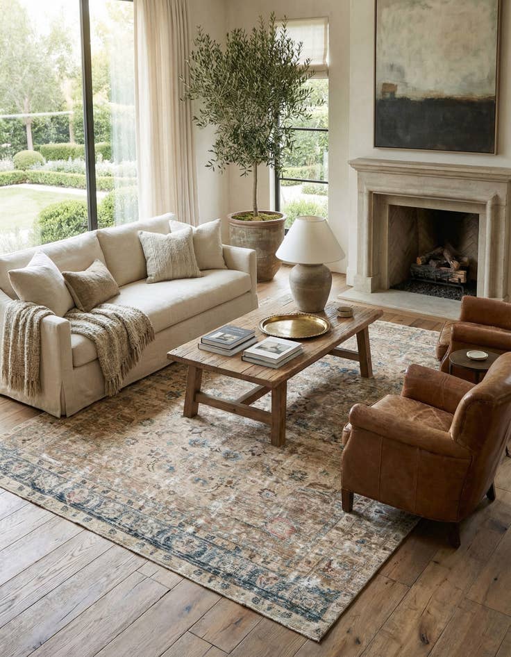 Detail image of  8' x 10' 5  Hand Knotted Ultra Vintage Persian Wool Rug