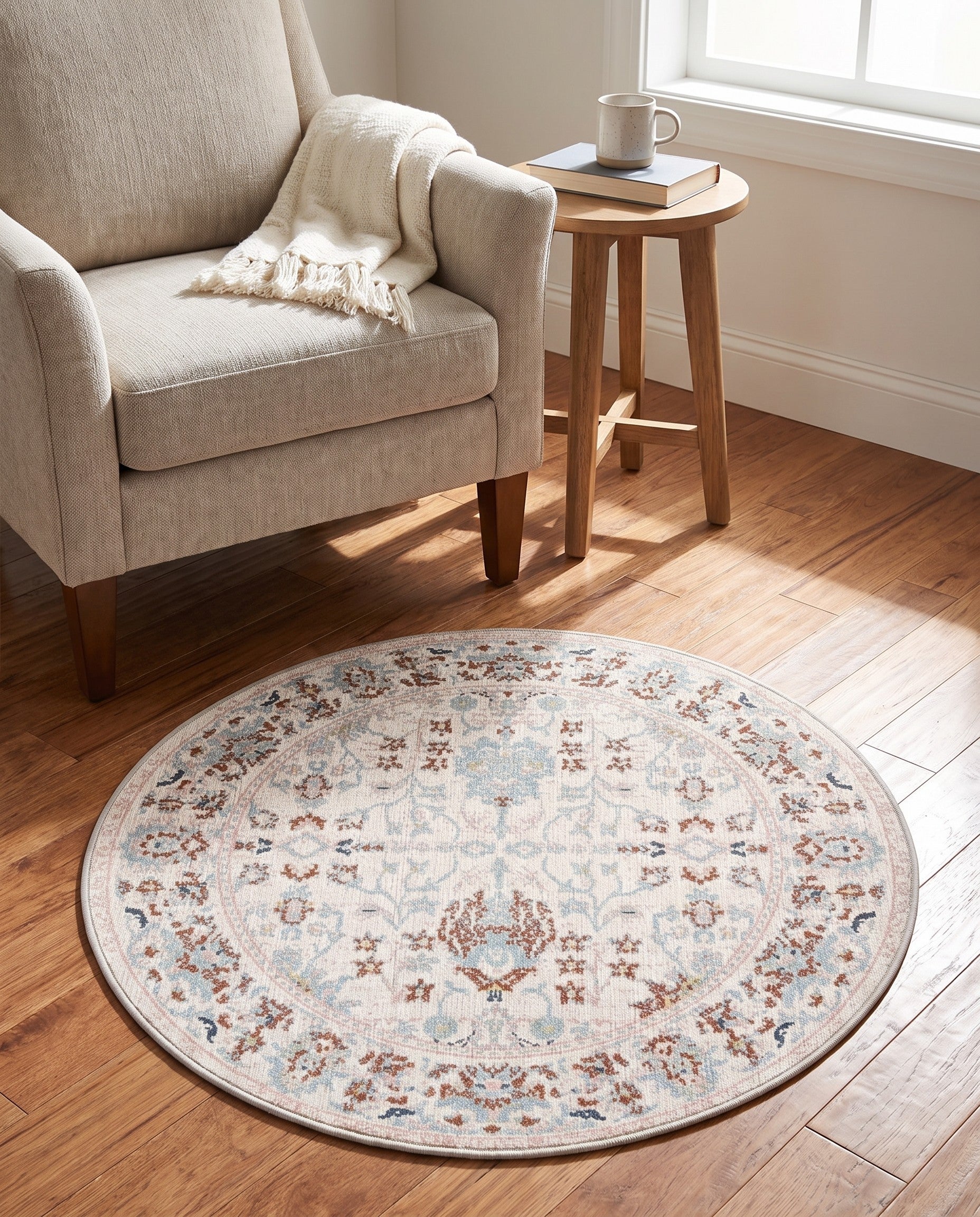 3' 3 x 3' 3 Kamala Washable Round Rug