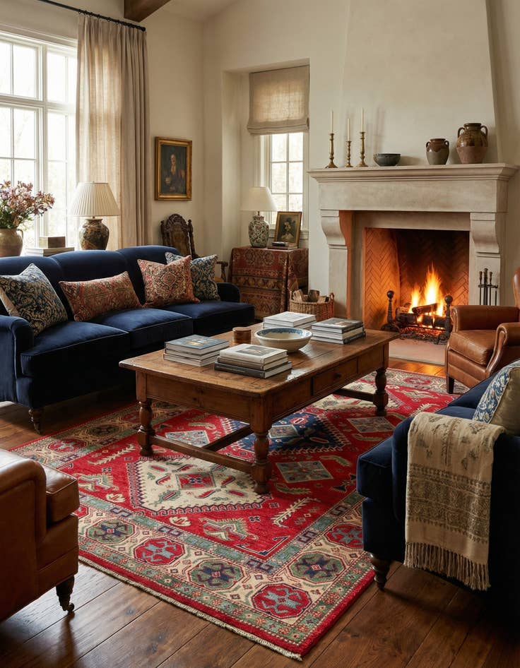 Detail image of 6' 6 x 9' 8  Hand Knotted Kazak Rug