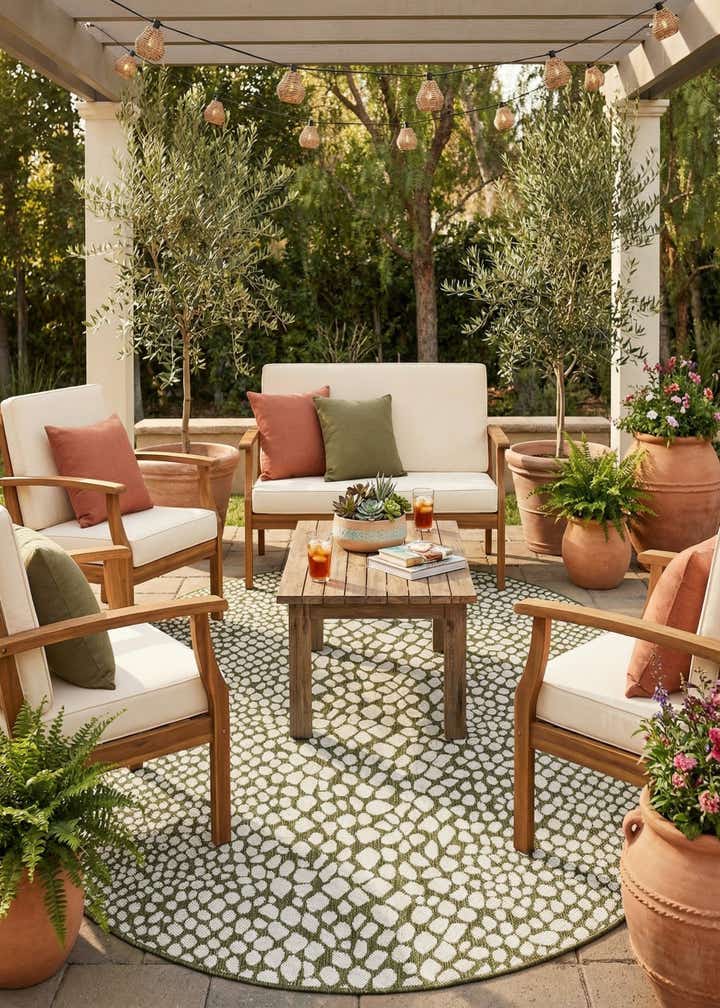 5' 3 x 8' Easy-Clean Jill Zarin Cape Town Indoor / Outdoor Oval Rug