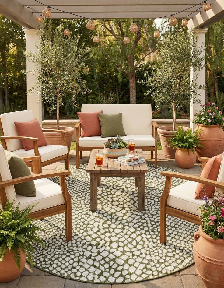 Detail image of 5' 3 x 8' Easy-Clean Jill Zarin Cape Town Indoor / Outdoor Oval Rug