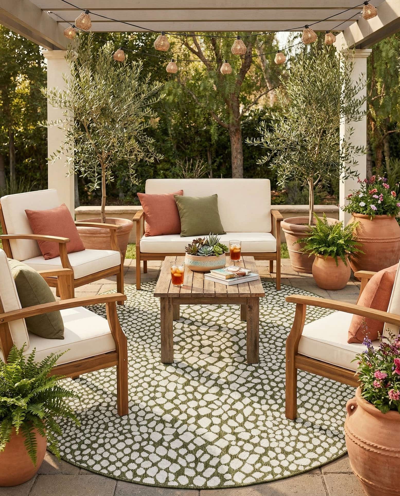 5' 3 x 8' Easy-Clean Jill Zarin Cape Town Indoor / Outdoor Oval Rug