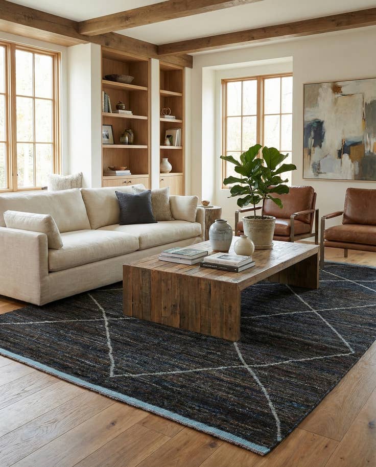 Detail image of 8' 8 x 12' 4 Hand Knotted Moroccan Wool Rug