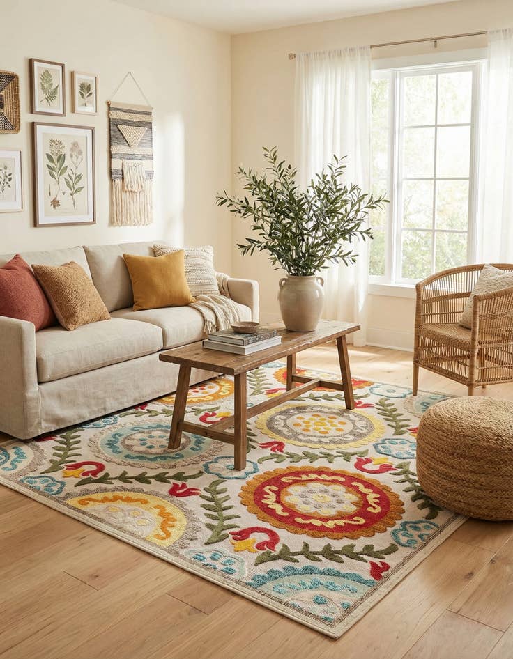 Detail image of  7' 10 x 7' 10  Washable Casablanca Indoor / Outdoor Square Rug