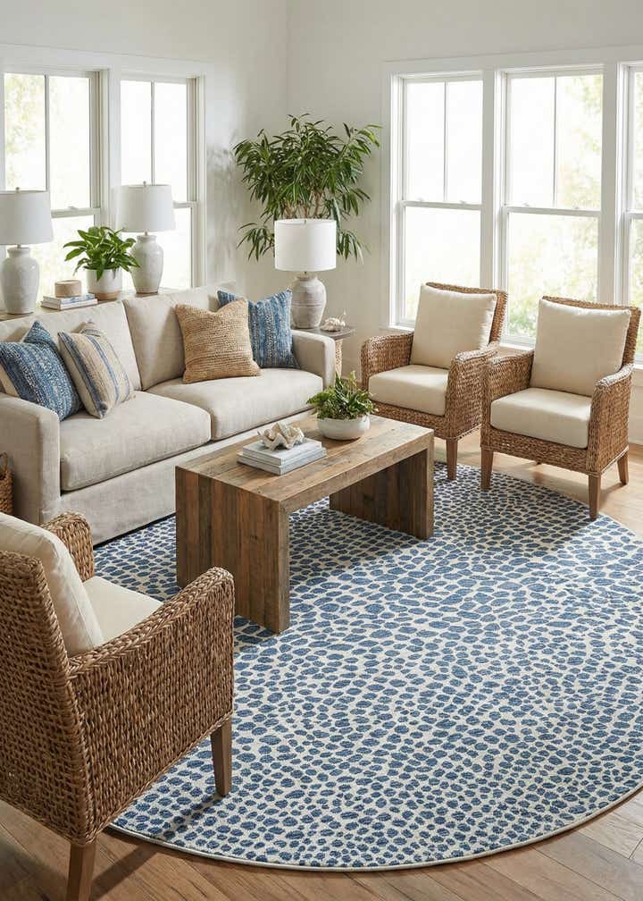10' 8 x 10' 8 Easy-Clean Jill Zarin Cape Town Indoor / Outdoor Round Rug