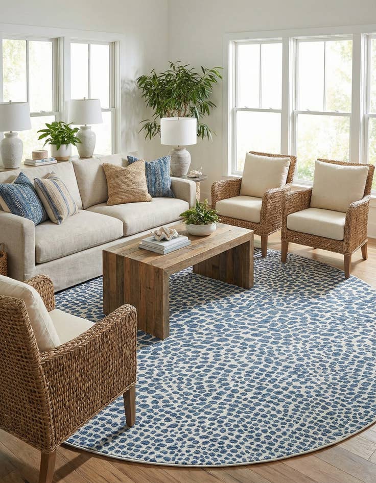 Detail image of 10' 8 x 10' 8 Easy-Clean Jill Zarin Cape Town Indoor / Outdoor Round Rug