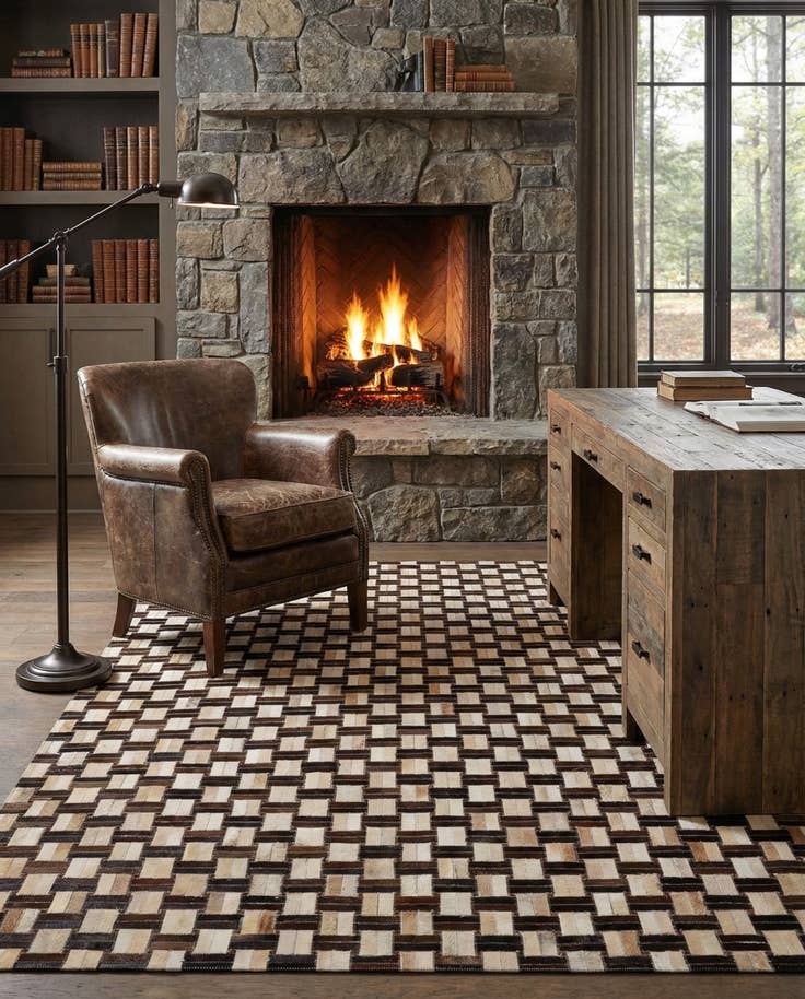 Detail image of 5' x 7' 11 Cowhide - Patchwork Rug