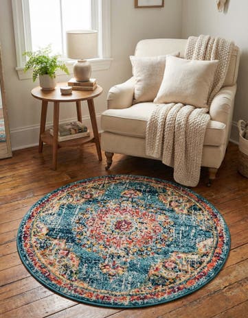 Blue Madeline Round Rug