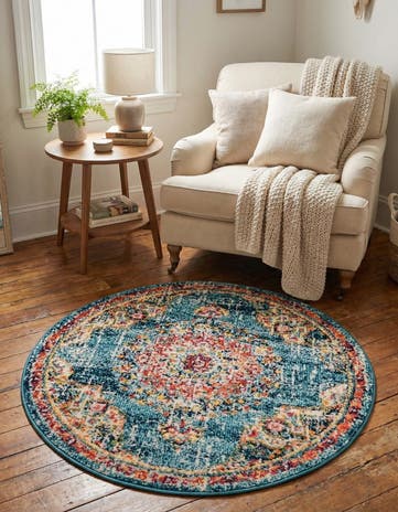 Blue Madeline Round Rug