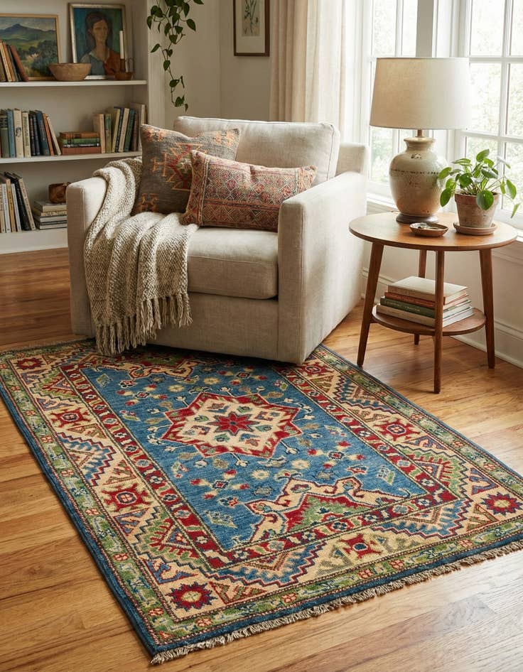 Detail image of 2' 8 x 4' 2  Hand Knotted Kazak Rug