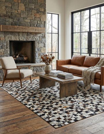 5' x 8' Cowhide Leather Rug