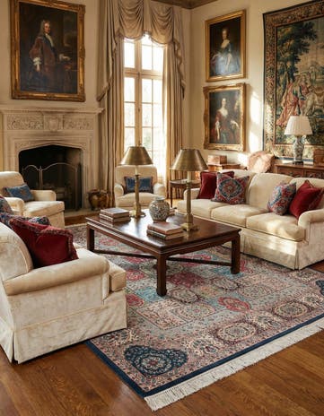 8' 1 x 10' 9 Hand Knotted Lahour Oriental Wool Rug