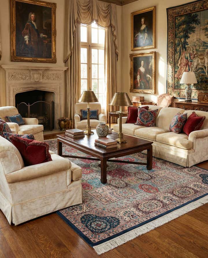 8' 1 x 10' 9 Hand Knotted Lahour Oriental Wool Rug