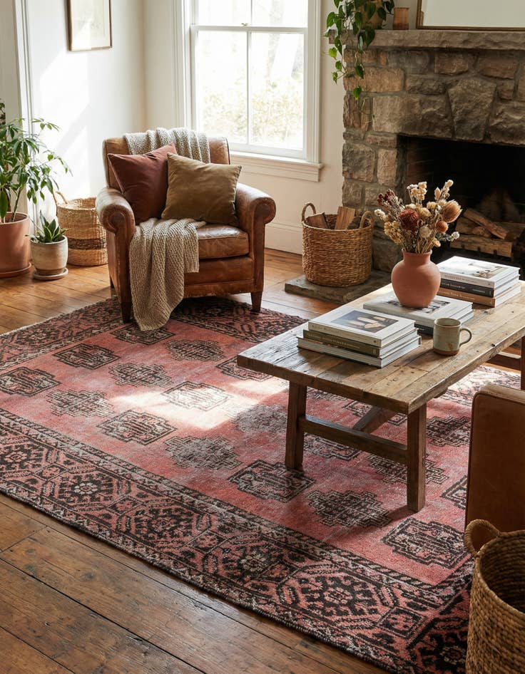 Detail image of  4' x 6' 7  Hand Knotted Ultra Vintage Persian Wool Rug