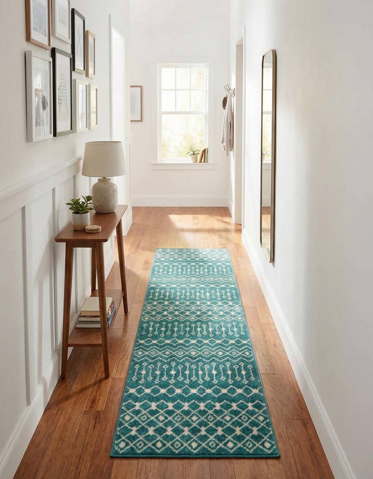 Detail image of 2' 7 x 10' Moroccan Trellis Runner Rug