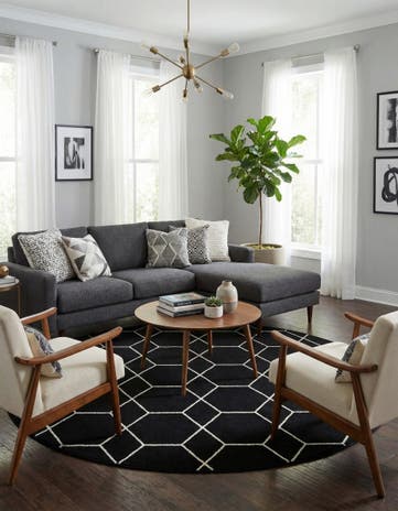 10' x 10' Lattice Frieze Round Rug