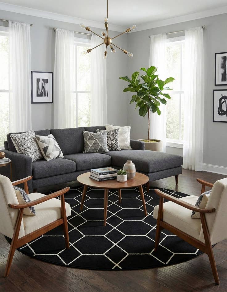 Detail image of  10' x 10' Lattice Frieze Round Rug