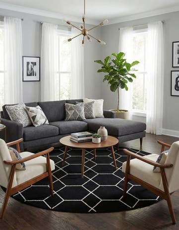 10' x 10' Lattice Frieze Round Rug