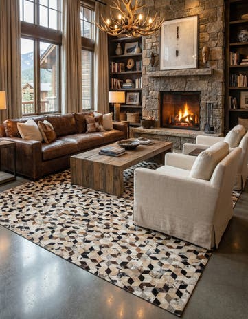 8' x 9' 11 Cowhide - Patchwork Rug