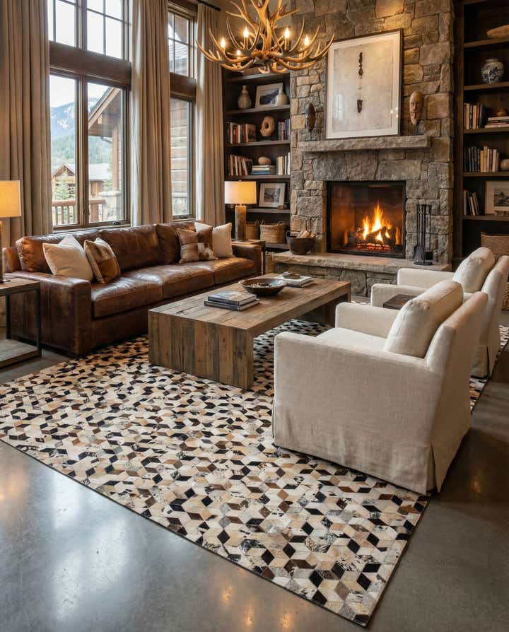 8' x 9' 11 Cowhide - Patchwork Rug