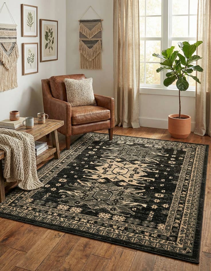 Detail image of 4' x 6' Heriz Design Rug