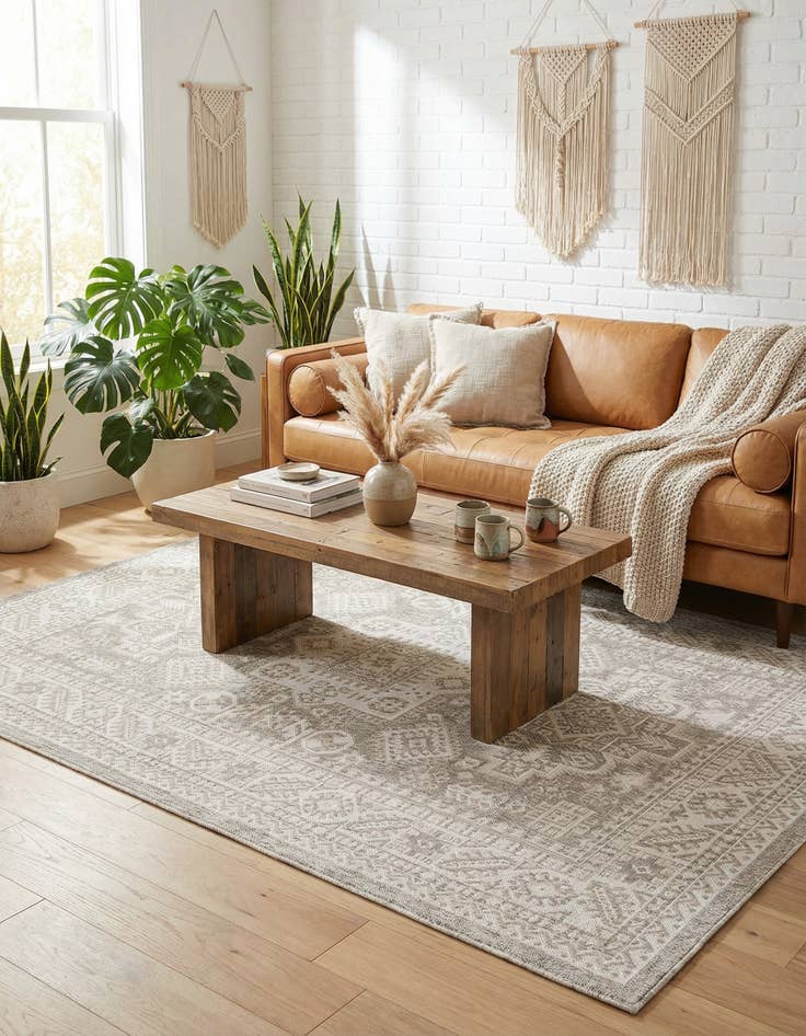 Detail image of 6' x 9'  Washable Aztec Indoor / Outdoor Rug