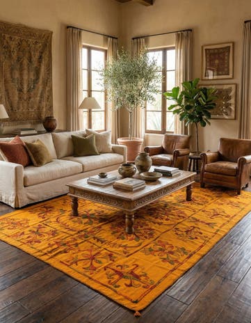 6' 8 x 9' 8 Hand Woven Kilim Suzani Wool Rug