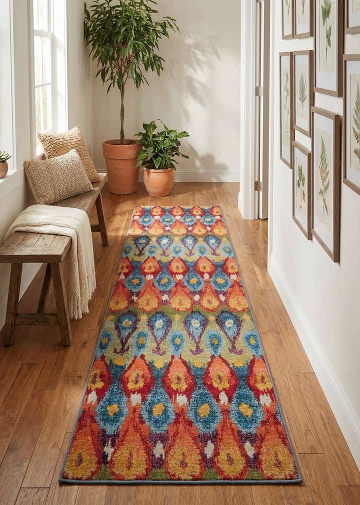 2' 7 x 11' Easy-Clean Modern Indoor / Outdoor Runner Rug