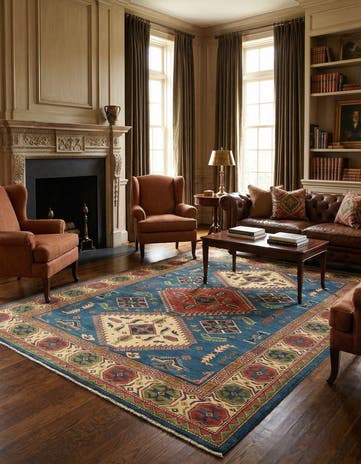 6' 8 x 9' 10 Hand Knotted Kazak Rug
