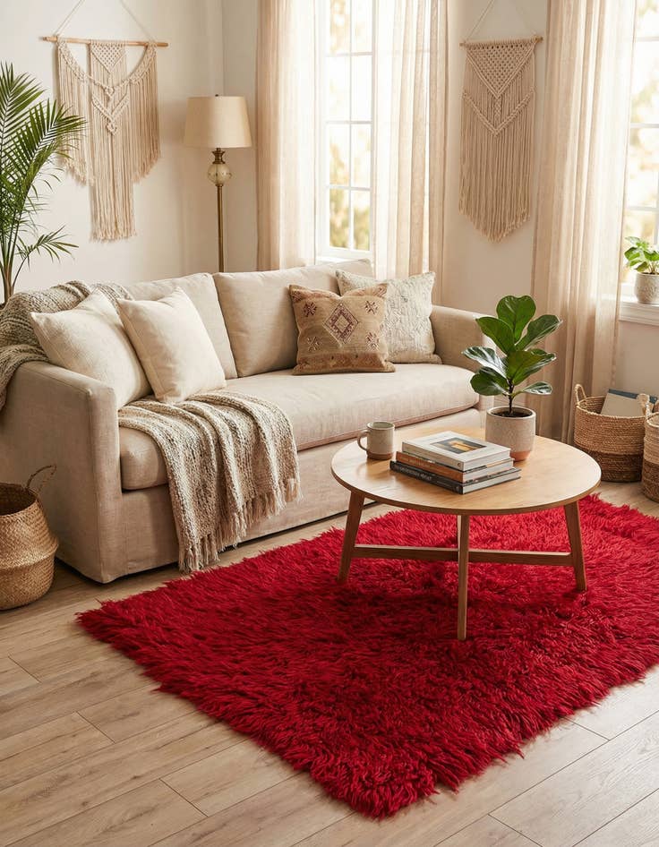 Detail image of 2' 4 x 4' 7  Hand Knotted Moroccan Wool Runner Rug