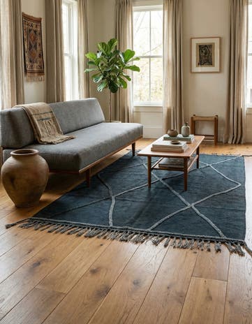 3' 5 x 5' Hand Woven Kilim Modern Wool Rug